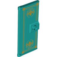 Door 3 x 6 with Gold Decorations Print (Dark Turquoise)