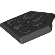 Tile Special 2 x 3 Pentagonal with Silver Smoke Print (Black)