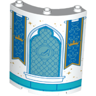 Panel 4 x 4 x 6 Quarter Cylinder With Blue Banners, Azure Window with Shoe Print (White)
