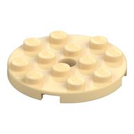 Plate Round 4 x 4 with Pin Hole (Tan)
