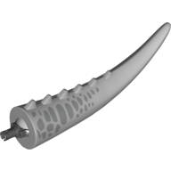 Animal Body Part, Dinosaur, Indominus Rex Tail, with Spikes and Pin, Metallic Silver Stripes Print (Light Bluish Gray)