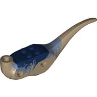 Animal Body Part, Dinosaur, Raptor Body with Dark Blue Top and Sand Blue Stripes (Dark Tan)