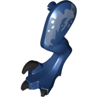 Animal Body Part, Dinosaur, Raptor Leg, Left, with Pin, Black Claws, Gray Stripes (Dark Blue)