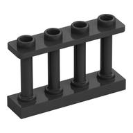Fence Spindled 1 x 4 x 2 [4 Top Studs] (Pearl Titanium)