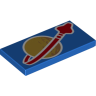 Tile 2 x 4 with Classic Space Logo Print (Blue)