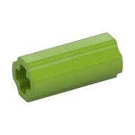 Technic Axle Connector Smooth [with x Hole + Orientation] (Lime)