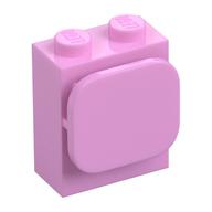 Brick Special 1 x 2 x 2 with Photo Clip (Bright Pink)