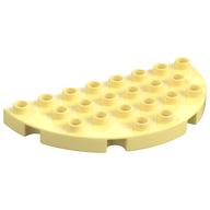 Duplo Plate Round 4 x 8 Semi-Circle (Bright Light Yellow)