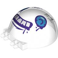 Windscreen 6 x 6 x 3 Canopy Half Sphere with Dual 2 Fingers with Spray Painted Face Print (Trans-Clear)