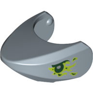 Animal Body Part, Shark Head with Rounded Nose with Dark Green and Lime Eyes Print (Sand Blue)