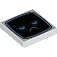 Tile 2 x 2 with Monitor Sad Face Print (White)