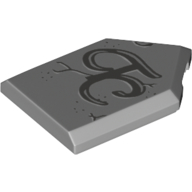 Tile Special 2 x 3 Pentagonal with TC Initials Print (Light Bluish Gray)