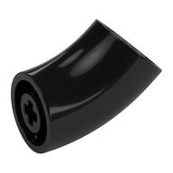Brick Round 2 x 2 D. Tube with 45° Elbow and Axle Holes (Crossholes) at Each End [SHORT] (Black)