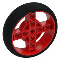 Wheel 57 x 14 with 4 Spokes with 2 Holes and Black Integral Tire (Red)