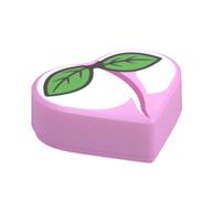 Tile 1 x 1 Heart with Peach Print (Bright Pink)