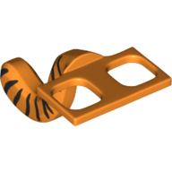 Minifig Hipwear Cat / Monkey Tail Costume with Black Tiger Stripes Print (Orange)