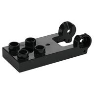 Duplo Plate 2 x 3 with 4 Studs and Reinforced Hinge (Black)