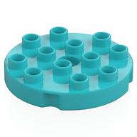 Duplo Plate Round 4 x 4 (Medium Azure)