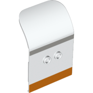 Door 2 x 4 x 6 Curved Aircraft with Dark Bluish Grey/Orange Stripe Print (White)