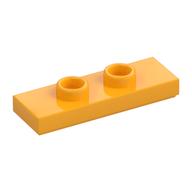 Plate Special 1 x 3 with 2 Studs with Groove and Inside Stud Holder (Jumper) (Bright Light Orange)