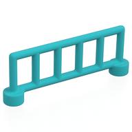 Duplo Fence Railing 1 x 6, with 6 Posts (Medium Azure)