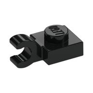 Plate Special 1 x 1 with Clip Horizontal [Thick Open O Clip] (Black)