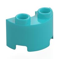 Brick Round, Half 1 x 2 (Medium Azure)
