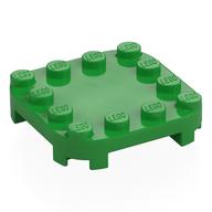 Plate Round Corners 4 x 4 x 2/3 Circle with Reduced Knobs (Bright Green)
