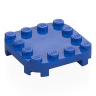 Plate Round Corners 4 x 4 x 2/3 Circle with Reduced Knobs (Blue)