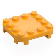 Plate Round Corners 4 x 4 x 2/3 Circle with Reduced Knobs (Bright Light Orange)