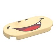 Tile Round 2 x 4 with Smiling Mouth with 1 Tooth (Bowser Jr) Print (Tan)