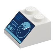 Brick Sloped 45° 2 x 2 with Computer Screen, Radar Print (White)