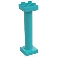 Duplo Support Column 2 x 2 x 6 Round with Open Latticed Back (Medium Azure)