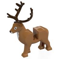 Animal, Reindeer with Dark Brown Antlers, White Front (Medium Nougat)