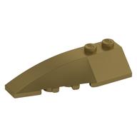 Brick Wedged, Curved 6 x 2 Left, Inner Ridges (Metallic Gold)