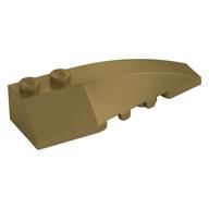 Brick Wedged, Curved 6 x 2 Right, Inner Ridges (Metallic Gold)