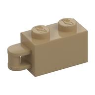 Brick Special 1 x 2 with Vertical Closed Handle on Edge (Dark Tan)
