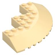 Brick Round Corner 10 x 10 with Slope 33° Edge, Axle Hole, Facet Cutout (Tan)