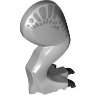 Animal Body Part, Dinosaur, Indominus Rex Leg, Right, with Pin, Metallic Silver Patches and Black Claws Print (Light Bluish Gray)