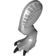 Animal Body Part, Dinosaur, Indominus Rex Leg, Left, with Pin, Metallic Silver Patches and Black Claws Print (Light Bluish Gray)