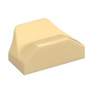 Brick Wedged, Curved 1 x 2 x 2/3 No Studs, Wing End (Tan)