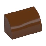 Brick Curved 1 x 2 x 1 No Studs (Reddish Brown)