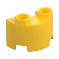 Brick Round, Half 1 x 2 (Yellow)