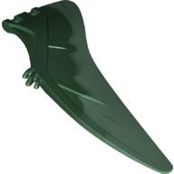 Animal Body Part, Dinosaur, Pteranodon Wing, Left with Marbled Sand Green Edge Pattern (Dark Green)