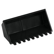 Construction Vehicle Bucket 4 x 8 with Locking 2 Finger Hinge, Raised Inside (Black)