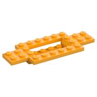 Vehicle Base 4 x 10 x 2/3 with 4 x 2 Recessed Center with Smooth Underside (Bright Light Orange)