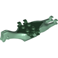 Animal Body Part, Dinosaur, Pteranodon Body, 4 Studs, 6 Clips with Dark Green Top (Sand Green)