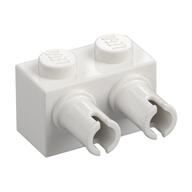 Brick Special 1 x 2 with 2 Pins, Square Pin Holes (White)