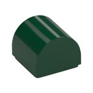 Brick Curved 1 x 1 x 2/3 Double Curved Top, No Studs (Dark Green)