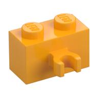 Brick Special 1 x 2 with Vertical Clip [Open O Clip] (Bright Light Orange)